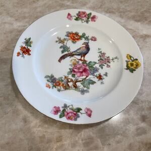 Antique Epiag Czechoslovakia peacock porcelain plate 7-1/2”